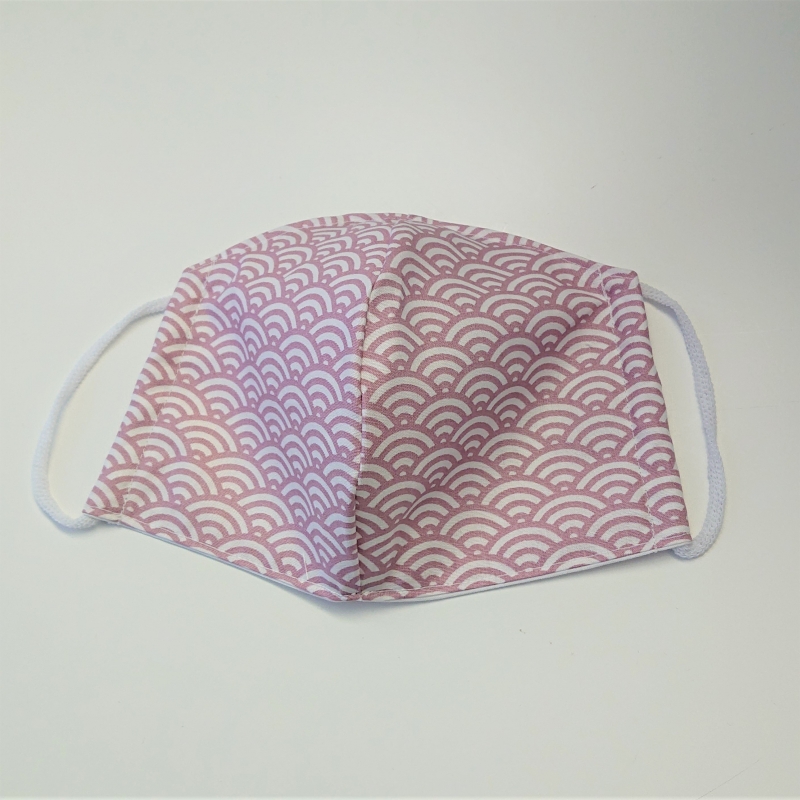  - Mund - und Nasen - Maske mit Bögen in rosa und weiß, 2 lagig aus dünner Baumwolle  , KEIN Virenschutz , handmade by la piccola Antonella