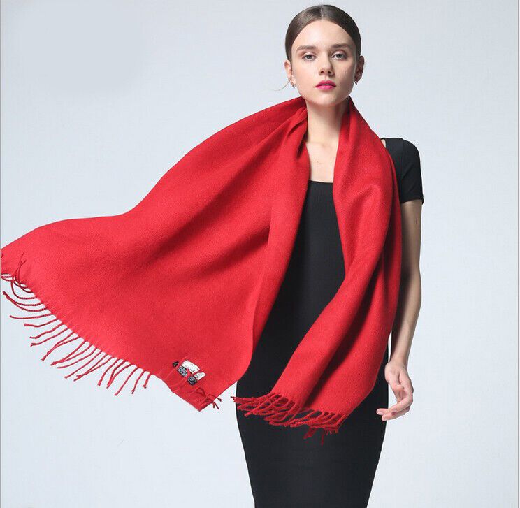  - Damen-Sommer-Kaschmir-Schal mit Seide, 200 x 70 cm, rosa-rot, neu 