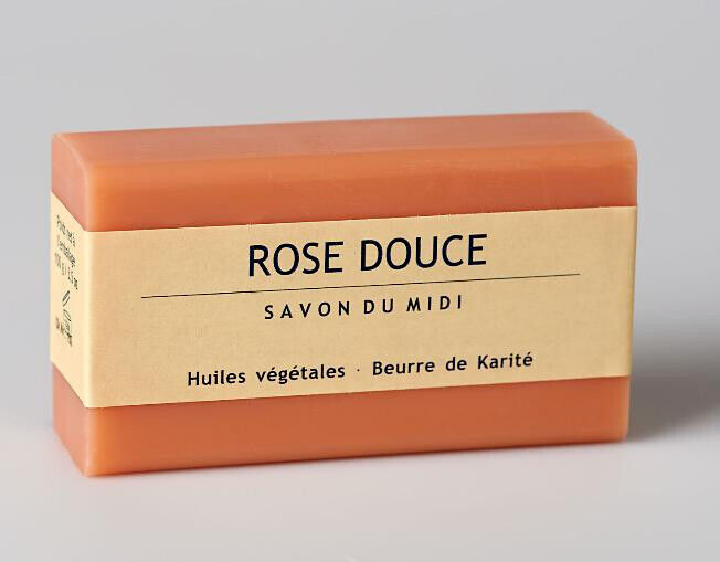  - Handgearbeitete französische Naturseife, Duftnote Rose doux / Rosenduft
