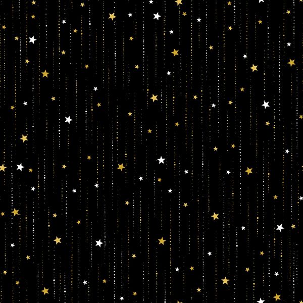  - Weihnachtsstoff Baumwolldruck Xmasnstars goldene weiße Sterne das beliebste Weihnachtsmotive Sterne auf schwarz auch für Stoffmasken Weihnachtsstoffe kaufen Meterware 