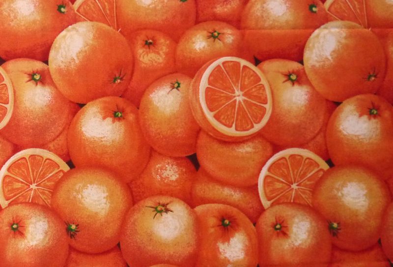  - ✂ Patchworkstoff Meterware Obst und Gemüse Orangen