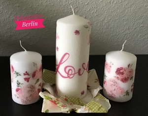 Kerzen 3er Set ♥ Einzigartig♥ Geschenk ♥ upcycling ♥ Unikat  - Love 