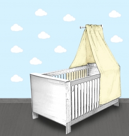 Wandtattoo | Kleine Wolken - weiß -  10 teilig | Wandaufkleber für Kinderzimmer 